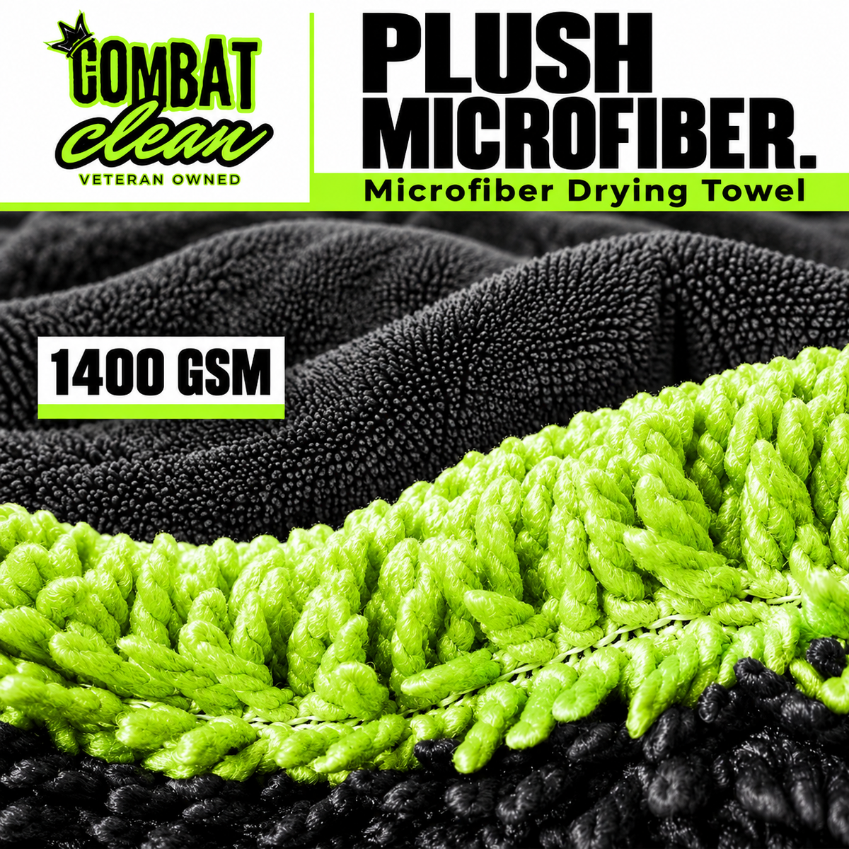 Combat Clean Co. 1400 GSM Microfiber Drying Towel