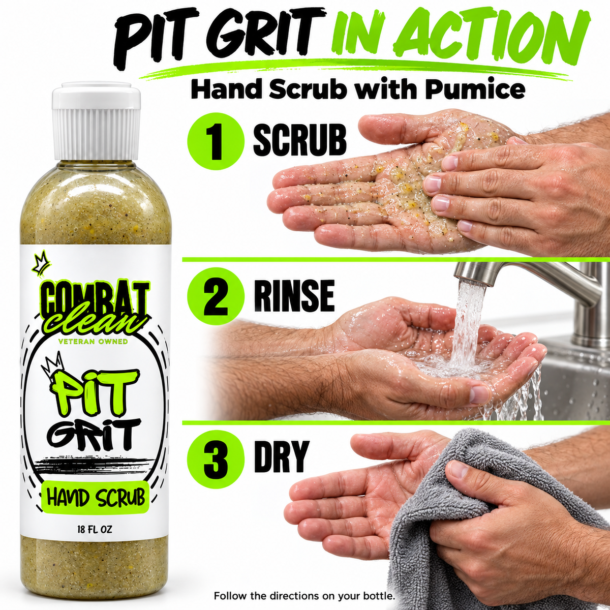 Pit Grit Hand Scrub with Pumice — 18 fl oz